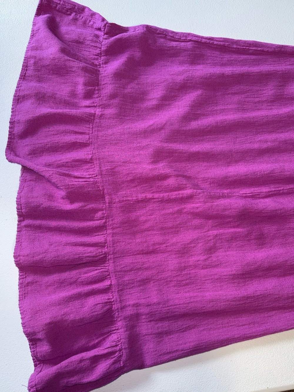 Sim & Sam Purple Linen Blend Smocked Puff Sleeve Midi Dress Small - Picture 7 of 9